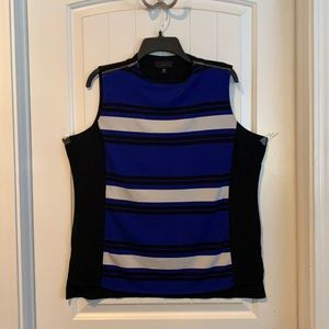 Worthington top size XL black/blue/white striped.
